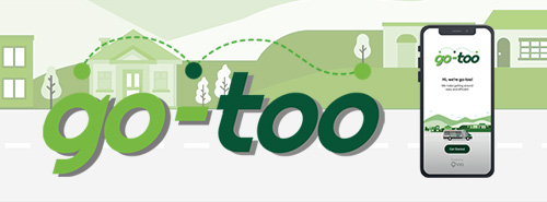 Go-too logo with a mobile phone